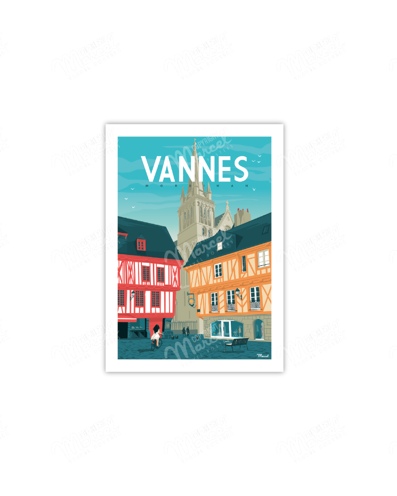 Cartes Postales Marcel VANNES "Place Henri IV"