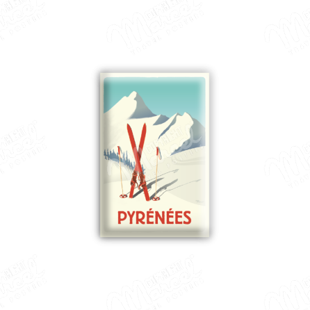 MAGNET PYRENEES - SKIS ROUGES