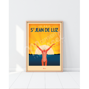 Affiche-SAINT-JEAN-DE-LUZ -La-Baigneuse