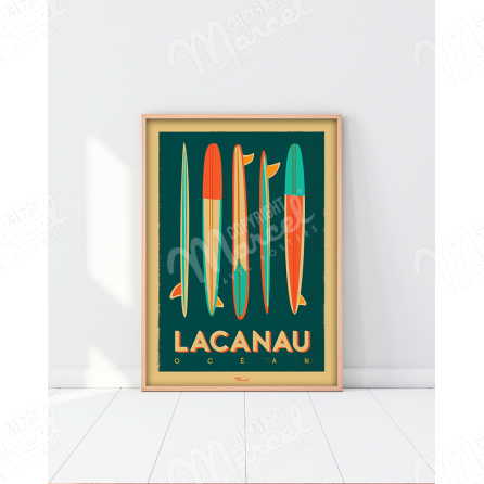 Affiche Lacanau "Surfboards"