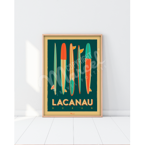 Affiche Lacanau "Surfboards"