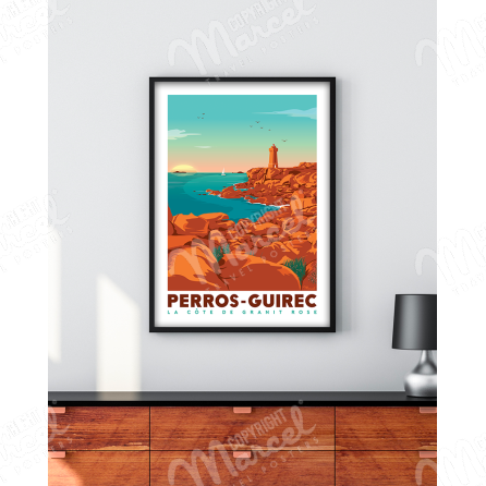 Poster PERROS-GUIREC "La Côte de Granit Rose"