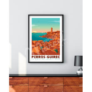 La cote de Granit Perros Guirec Travel Decor Poster.Home wall design.3079 