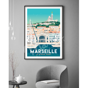 Affiche MARSEILLE "Le Vieux Port"