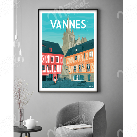 Poster VANNES "Place Henri IV"