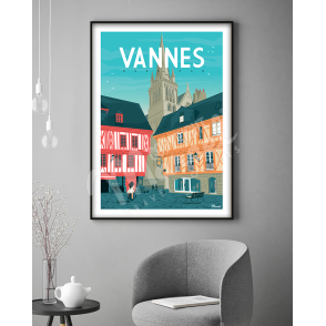 Affiche VANNES "Place Henri IV"
