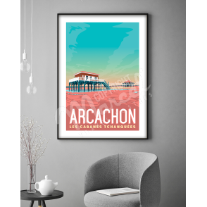 Affiche-ARCACHON-les-Cabanes-Tchanquees