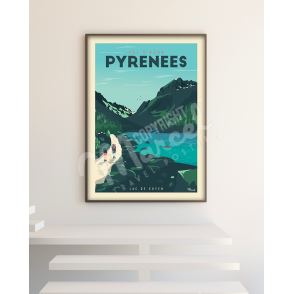Affiche PYRENEES "Val d'Azun - Lac de Suyen"