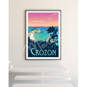 Affiche CROZON "Plage de l'Île Vierge"