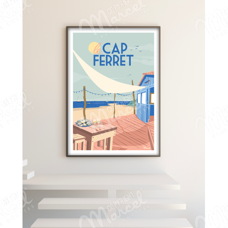 Affiche CAP FERRET "Cabane à Huîtres"