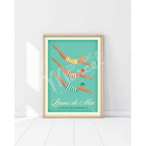 Poster SEA BATHING "Normandy Coast"