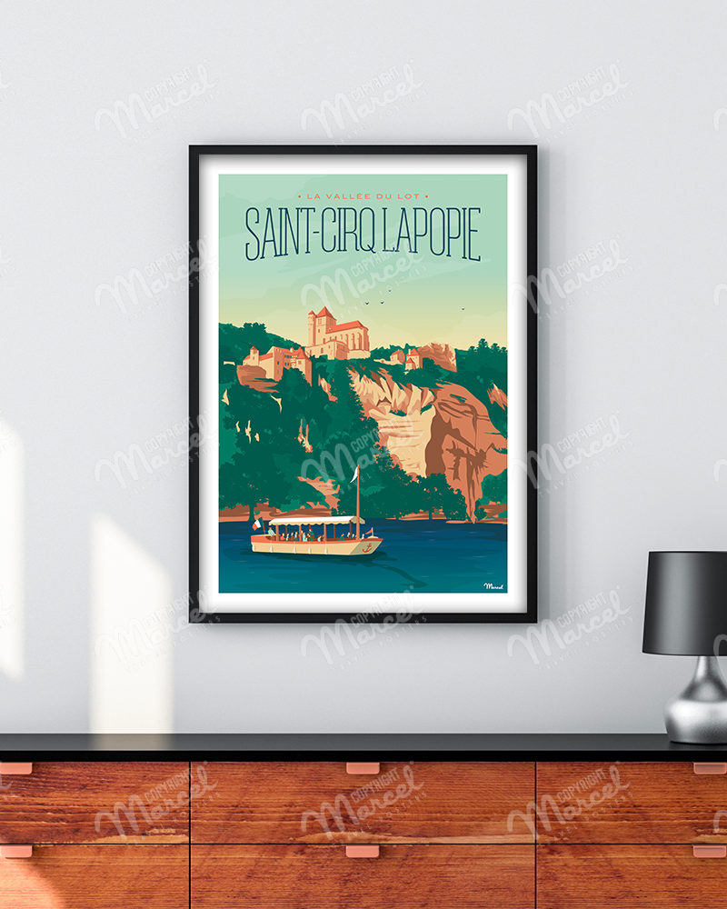 Poster 50x70 Marcel SAINTCIRQ LAPOPIE Size 30 x 40 cm