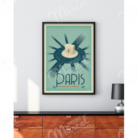 Affiche PARIS "Place de l'Etoile"