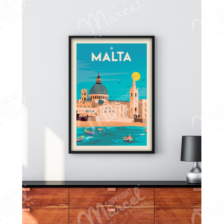 Affiche Malta "Souvenir from Valletta"