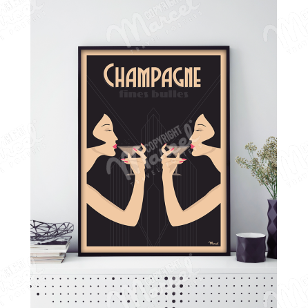 Poster CHAMPAGNE « Fine Bubbles »