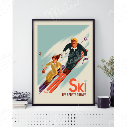 Affiche CLASSIC WINTER "Les Skieurs"