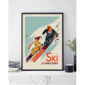Poster CLASSIC WINTER " The Skiers"