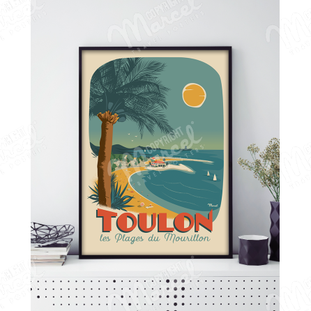 Poster TOULON "Mourillon Beaches"