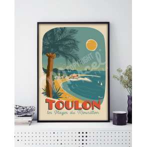 Poster TOULON "Mourillon Beaches"