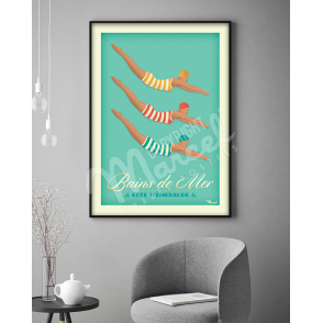 Poster SEA BATHING "Emerald Coast"