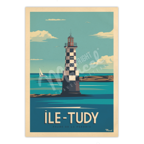 Poster ÎLE-TUDY "Perdrix Lighthouse"