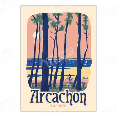 Poster ARCACHON "Pereire Beach"