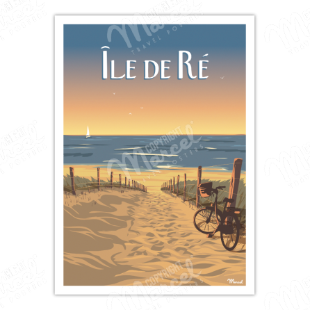 Poster ILE DE RE "Bois-Plage"
