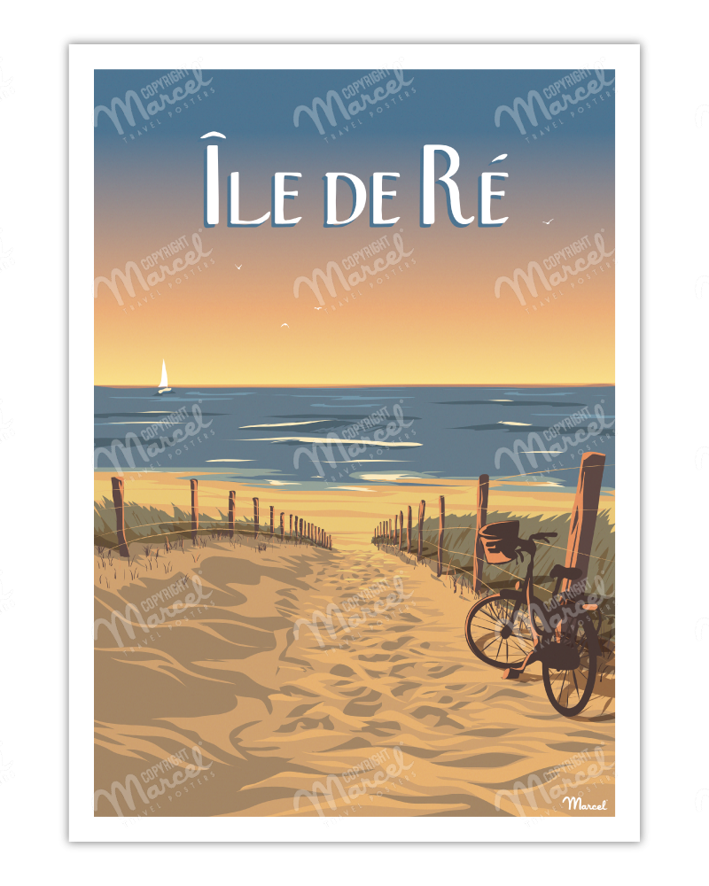 Affiche vintage Île de Ré - Illustration Retropia