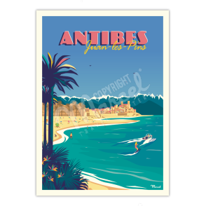 mint chart hotel Poster ANTIBES Juan-Les-Pins - Marcel Travel Poster Size 30 x 40 cm