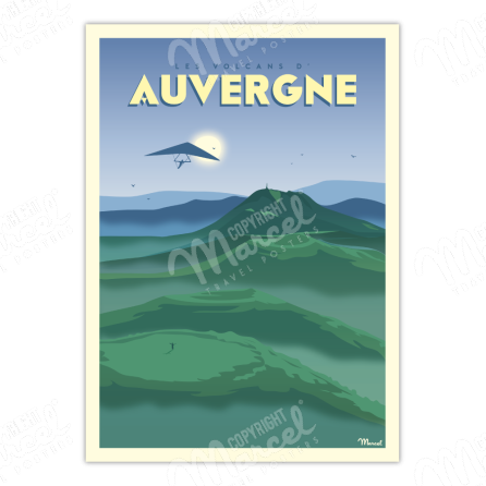 Poster AUVERGNE "The Volcanoes"