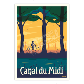 Affiche CANAL DU MIDI "Le Vélo"