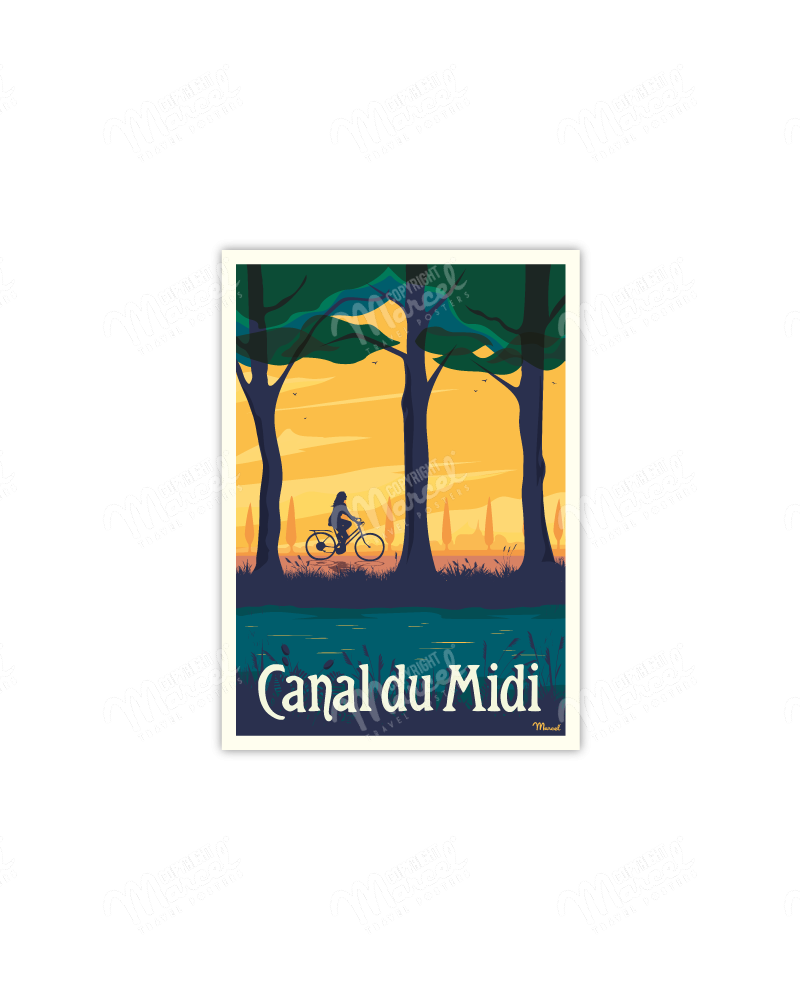 Postcard CANAL DU MIDI "Vélo"
