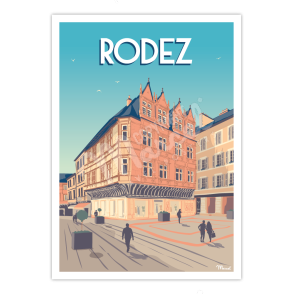 Affiche RODEZ " Place de l’Olmet "
