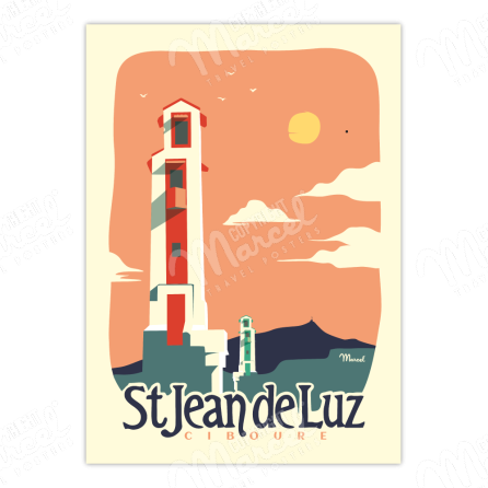 Poster SAINT-JEAN-DE-LUZ - CIBOURE "The Lighthouses"