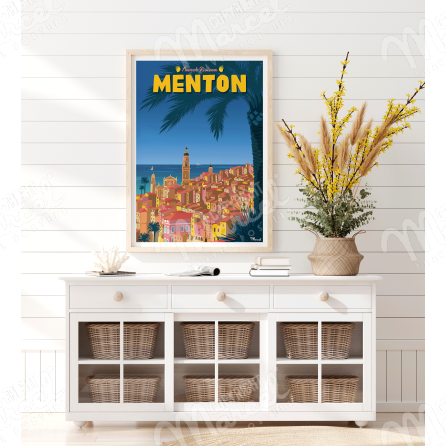Affiche MENTON "French Riviera"