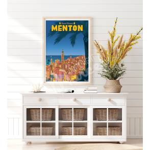 Affiche MENTON "French Riviera"