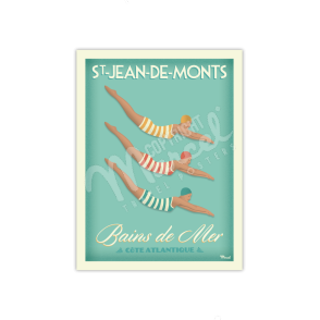 Affiche SAINT-JEAN-DE-MONTS "Bains de Mer"