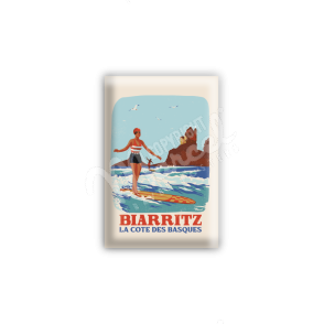 MAGNET BIARRITZ RETRO SURF COTE DES BASQUES