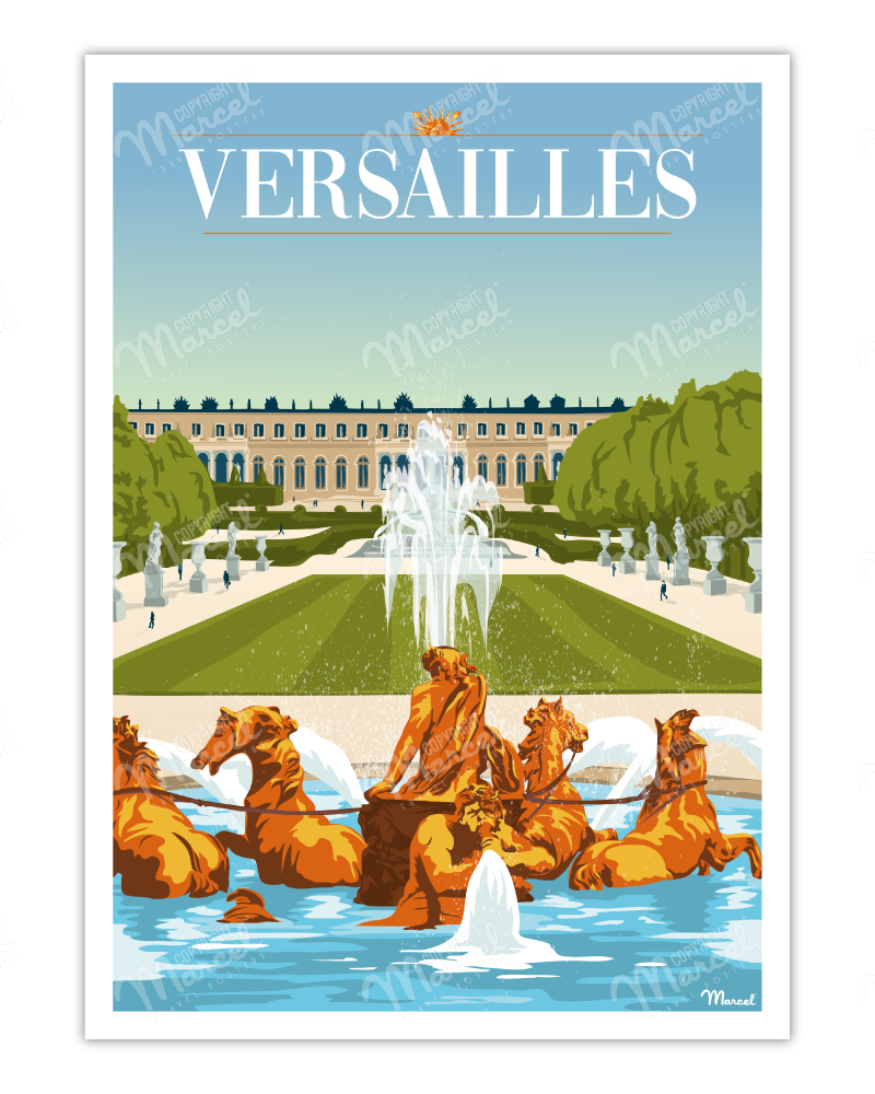 City Map Impression dArt Plan de ville Création originale handmade Affiche Versailles France Minimalist Map Poster de Versailles 