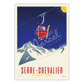 Poster SERRE CHEVALIER "Red Gondola"