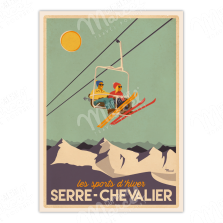 Poster SERRE CHEVALIER «Télésiège»