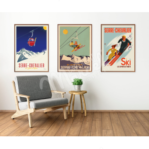 Affiche SERRE CHEVALIER «Les Skieurs»