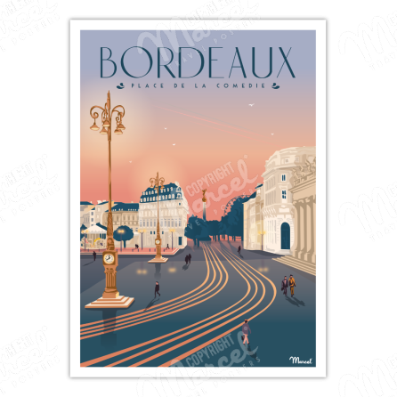 Poster Bordeaux "Place de la Comédie"