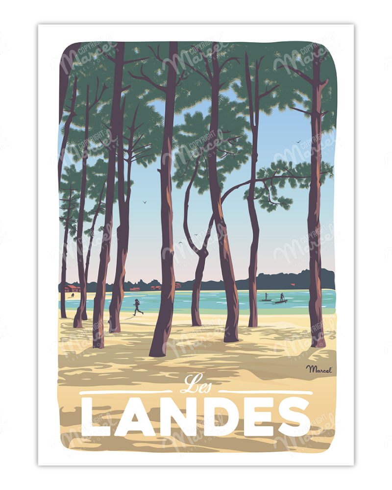 Affiche LANDES "Au Bord du Lac"