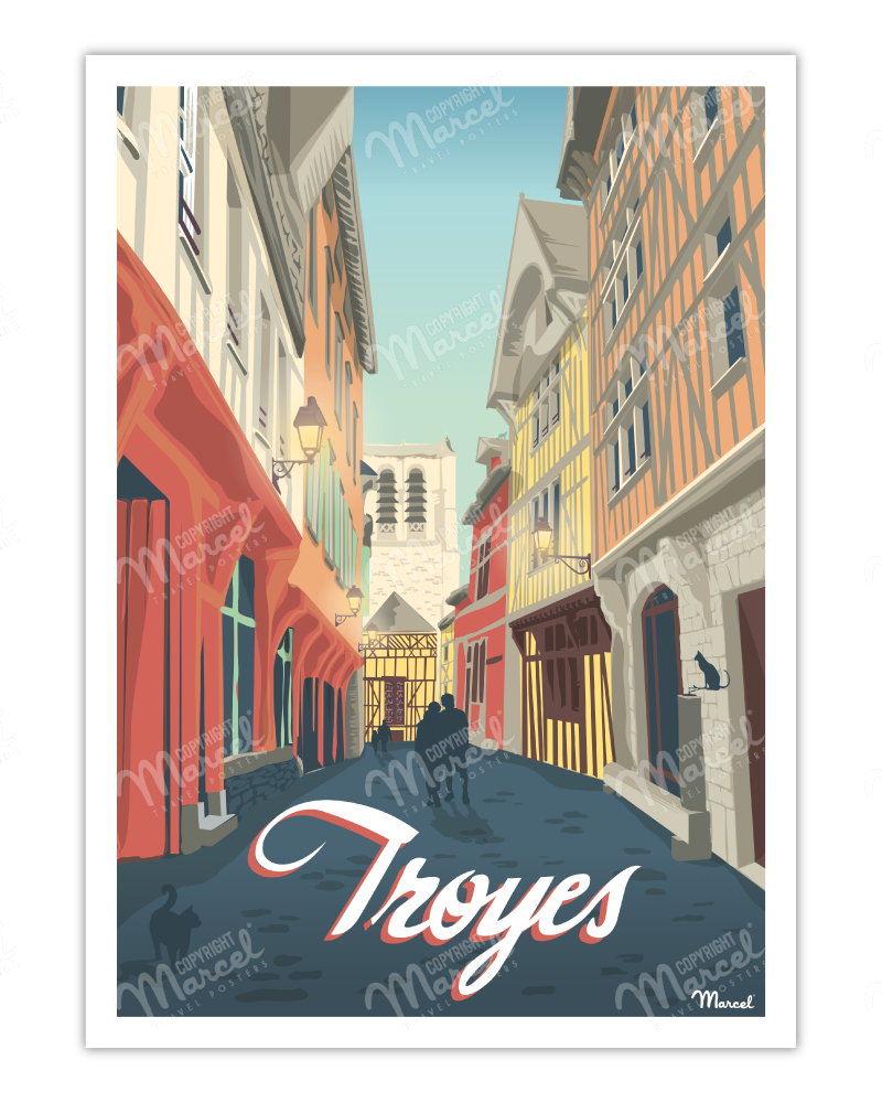 Poster TROYES "Cats Alley"