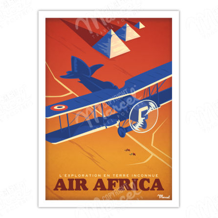 Poster "Air Africa, Exploration in Unknown Lands"