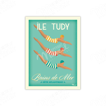 Affiche ILE TUDY "Bains de Mer"