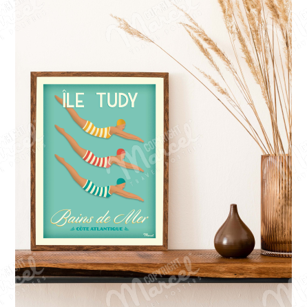 Affiche ILE TUDY "Bains de Mer"