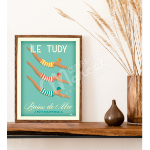 Affiche ILE TUDY "Bains de Mer"