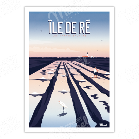 Poster Île de Ré ''Marais Salants''